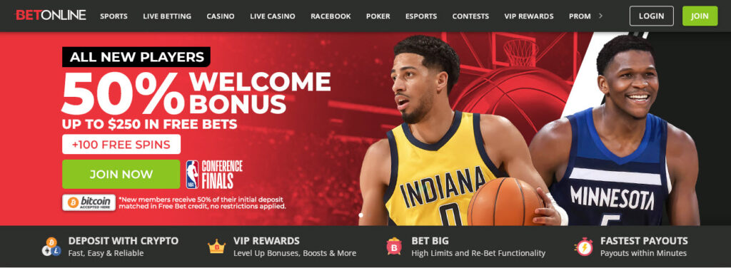 BetOnline Sportsbook homepage
