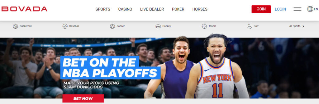 Bovada homepage