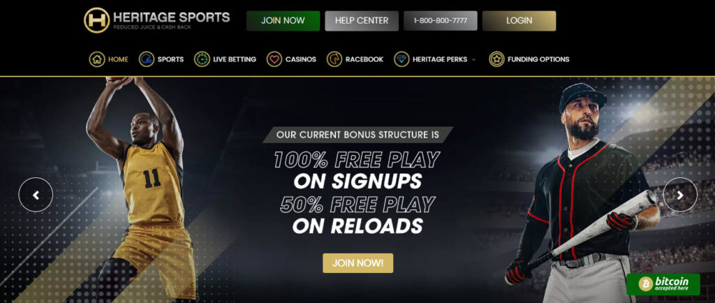 Heritage Sports homepage